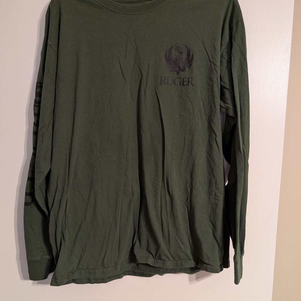 Kruger Green Long Sleeve Tee Soft Casual Style